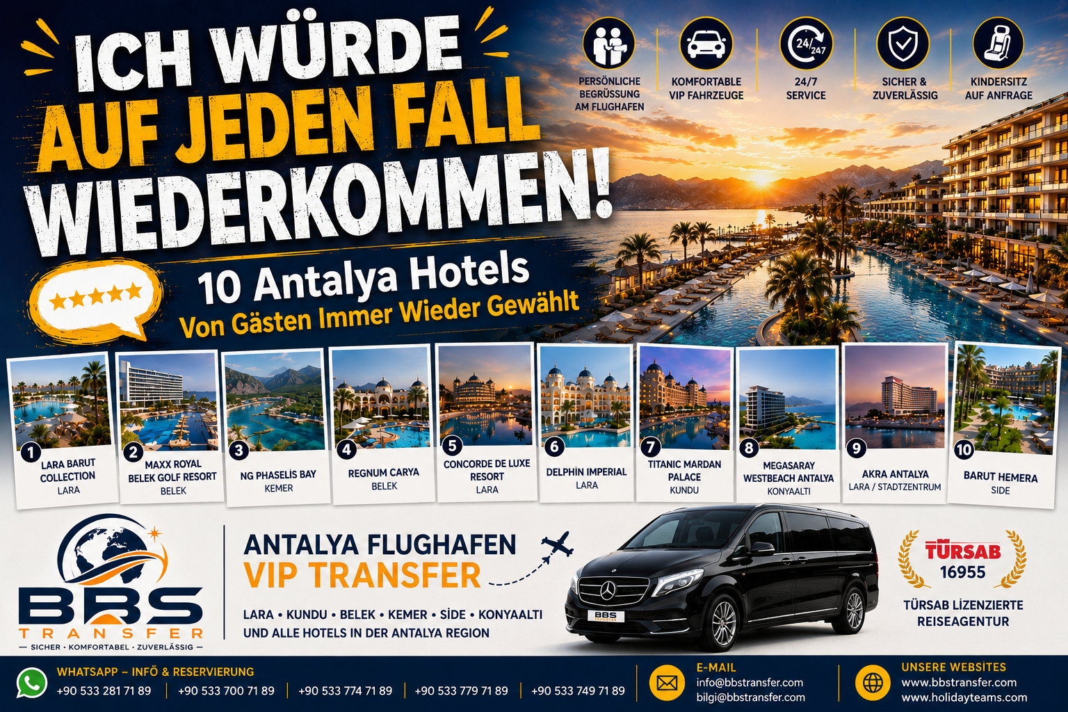 10 Antalya Hotels, in die Gäste immer wieder zurückkehren